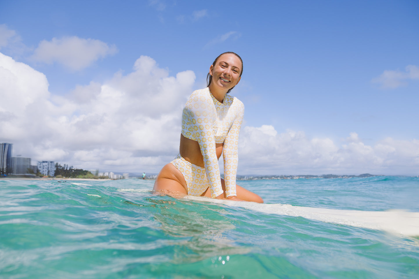 womens sustainable swimwear made for surfing, recycled plastic swimwear, eco friendly
