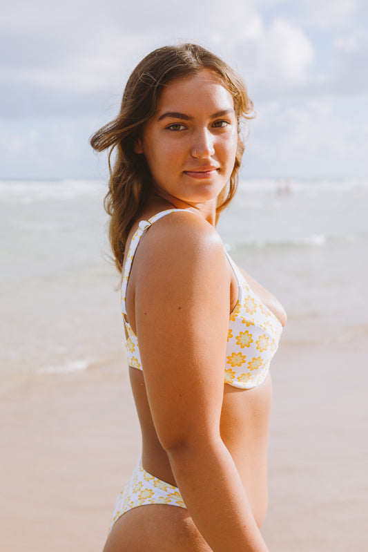 womens sustainable swimwear made for surfing, recycled plastic swimwear, eco friendly