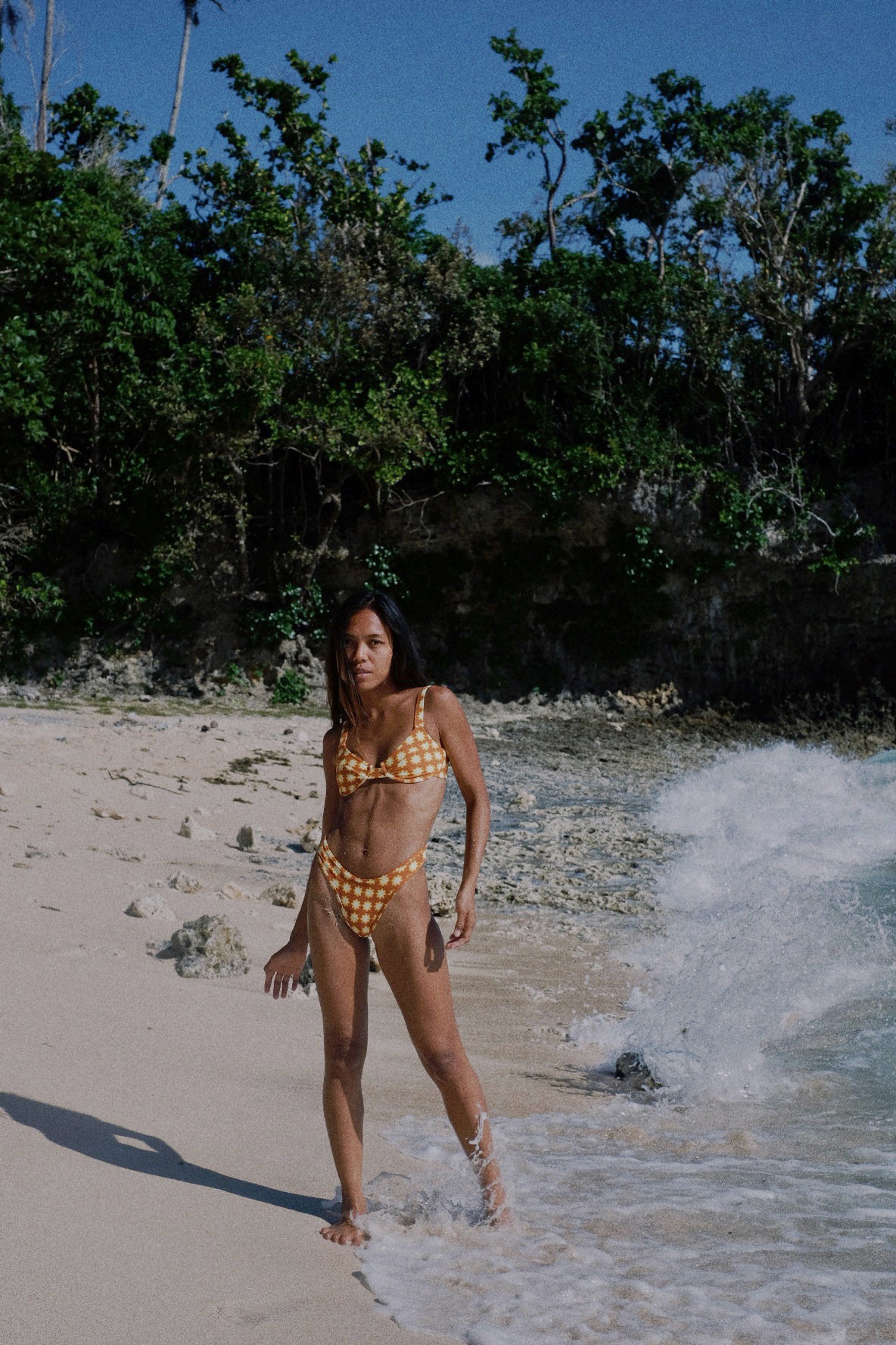womens sustainable swimwear made for surfing, recycled plastic swimwear, eco friendly