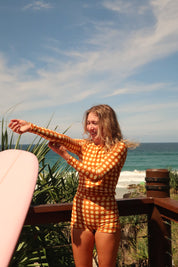 LONG SURF RASHIE - CHOCOLATE