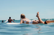 womens sustainable swimwear made for surfing, recycled plastic swimwear, eco friendly