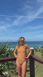 Jemma Long Sleeved Surfsuit- CHOCOLATE